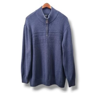 Dockers Men's Quarter-Zip Pullover Sweater Size XL Midnight Blue